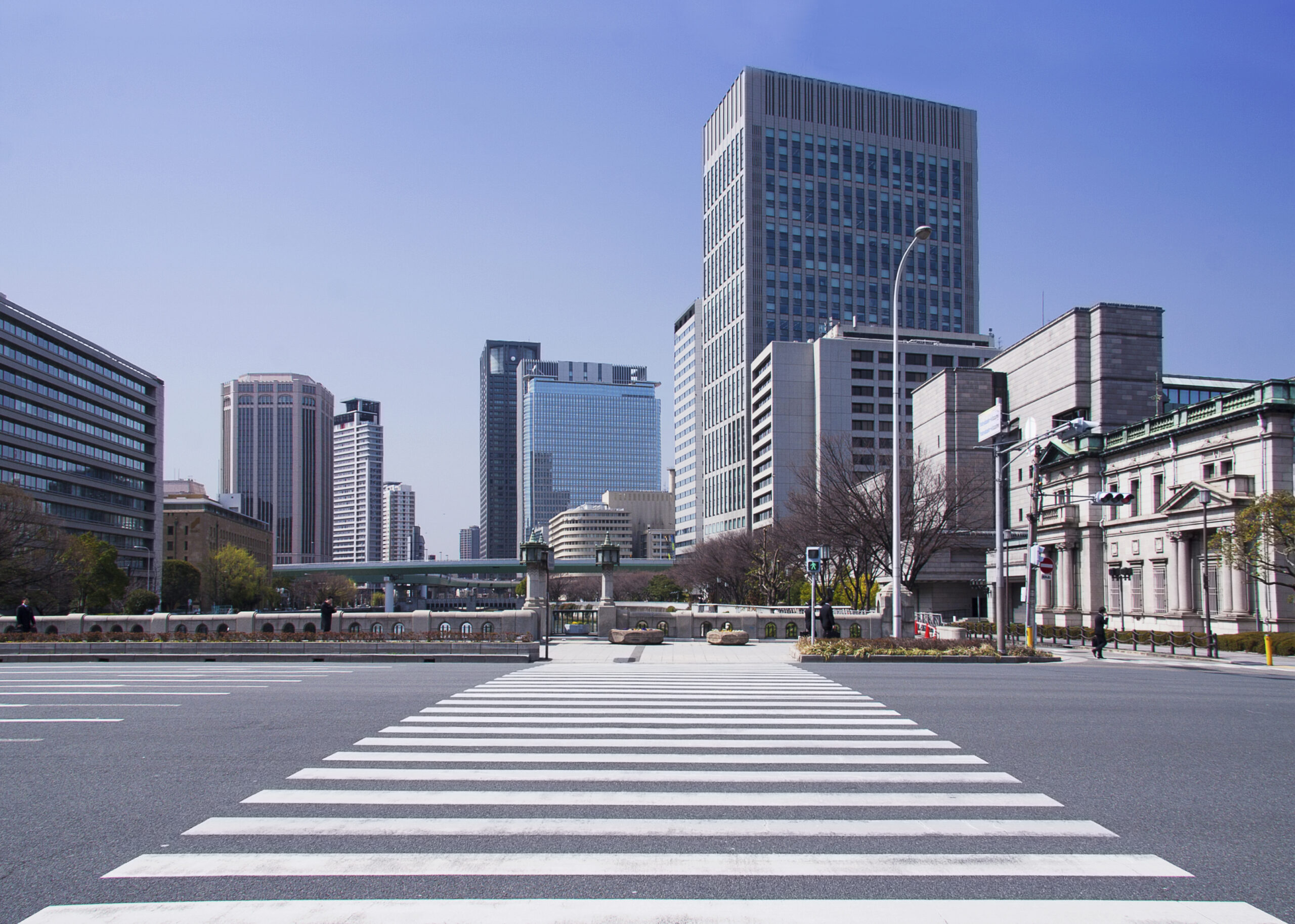 Large pedestrian crossing in Osaka (Japan)