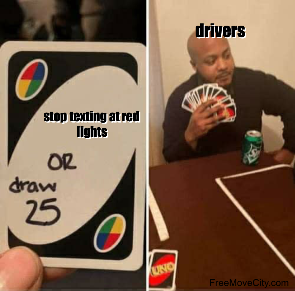 meme about distracted driving