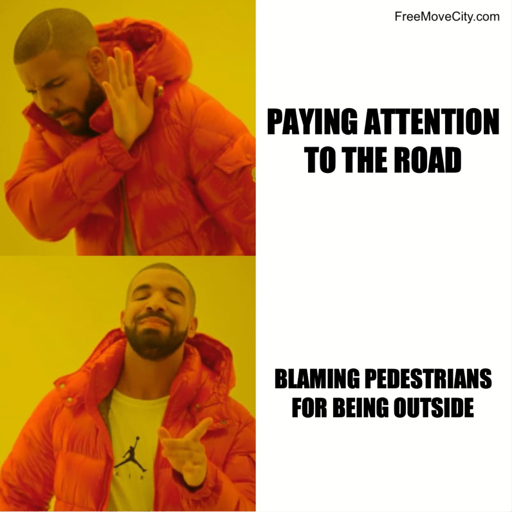 meme about drivers and pedestrians